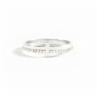 Let God Be In Control Golden Cross Ring